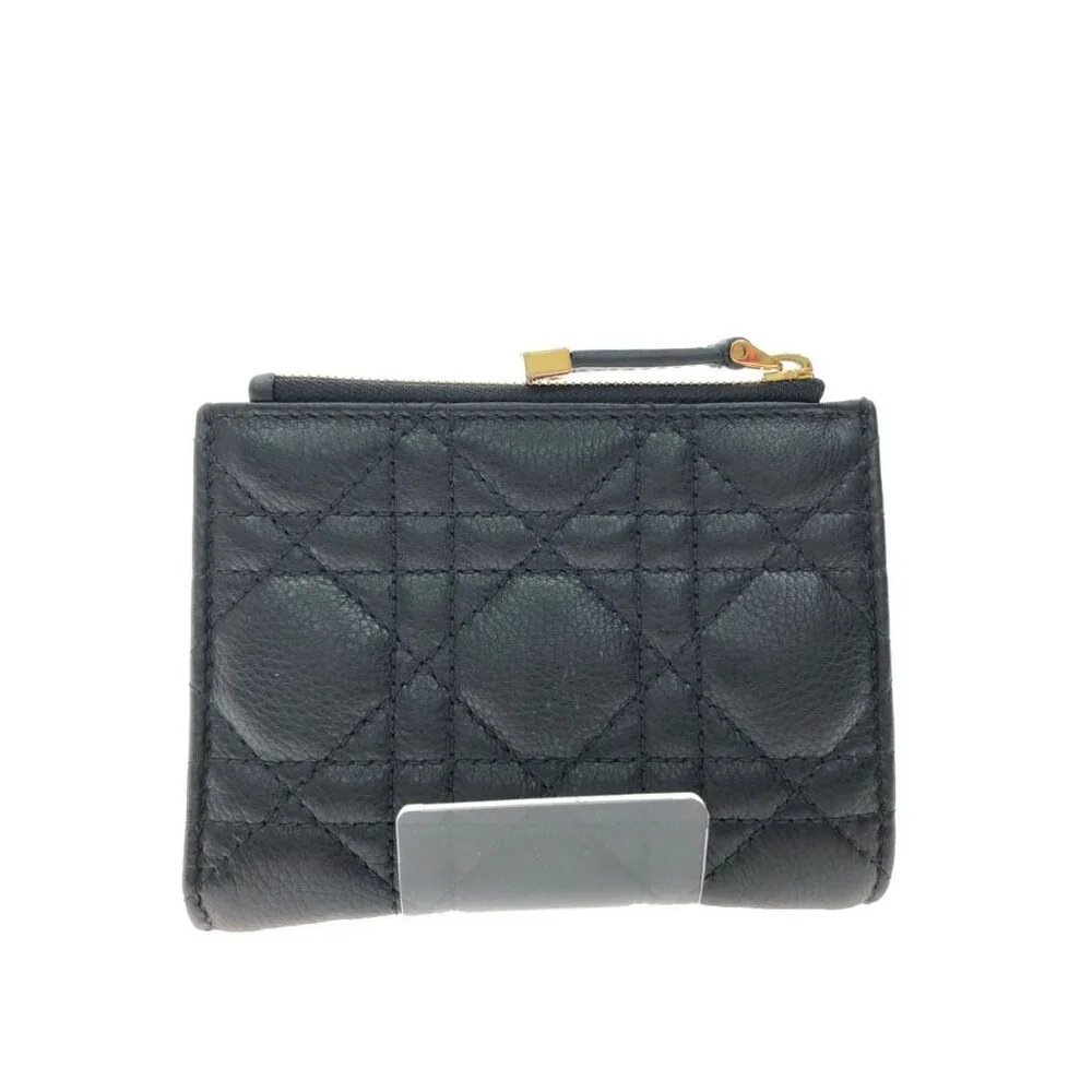 Christian Dior Bifold Wallet Caro Dahlia Wallet Cannage S5173 Uwhc